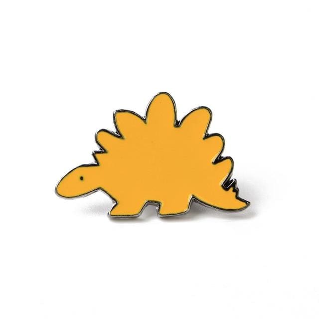 Dinosaur Pin | Yellow Stegosaurus