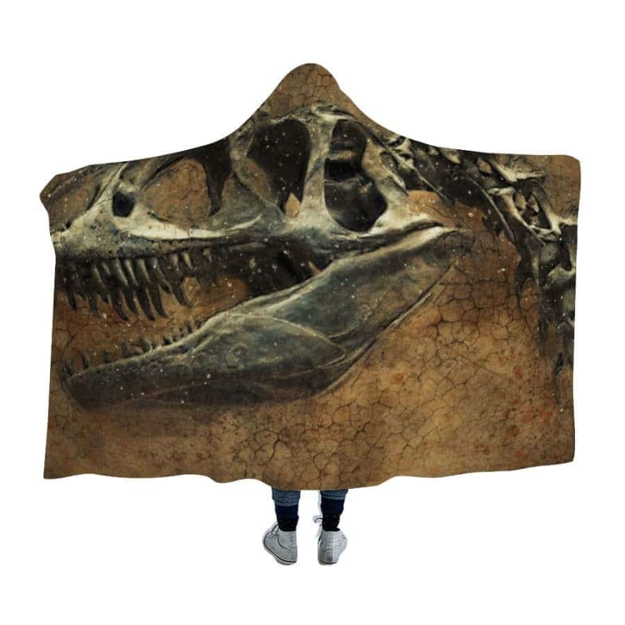 Dinosaur Skeleton Hooded Blanket