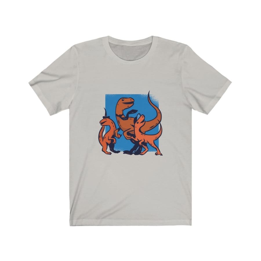 Dinosaur Tee Daddy Raptor - Silver / L - T-Shirt