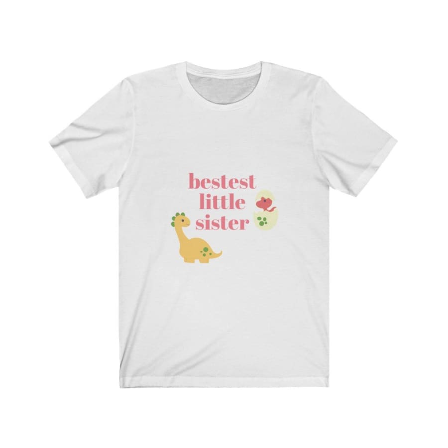Dinosaur Women Tee Bestest Little Sister - White / L - 