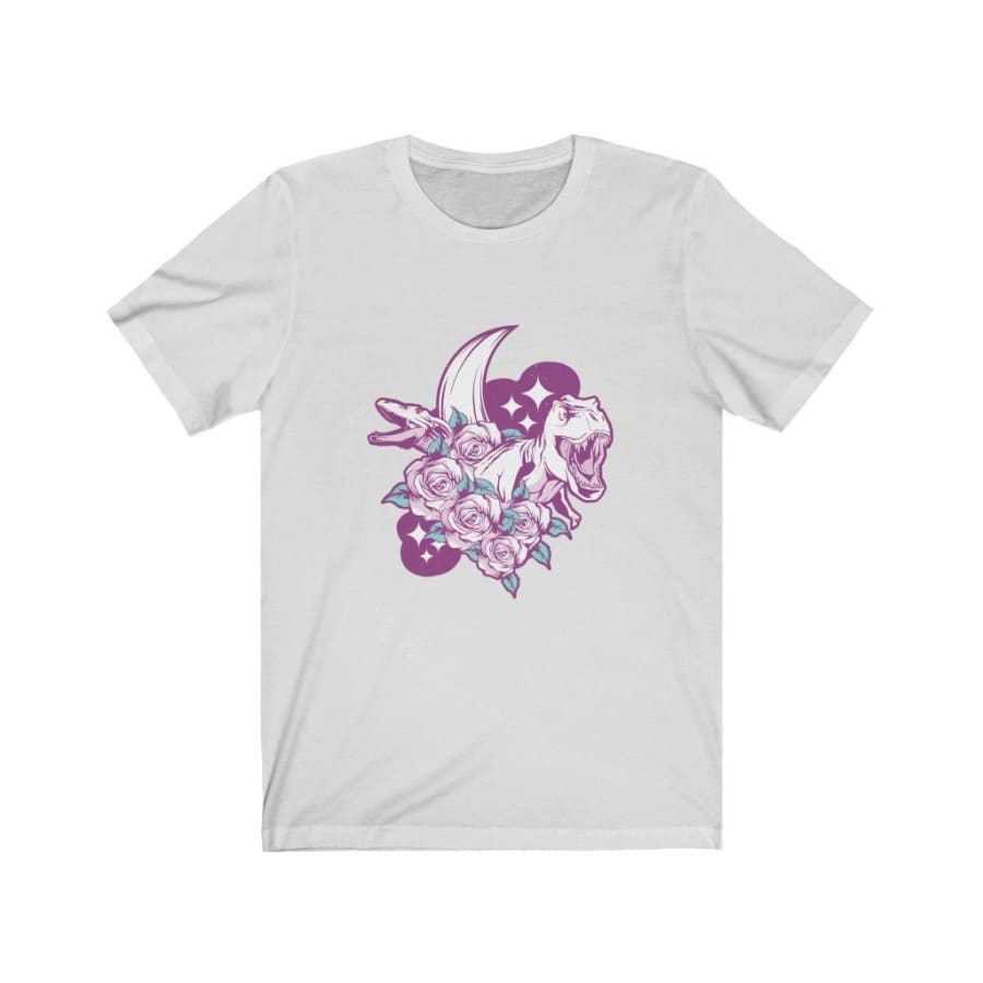 Dinosaur Women Tee Floral Dinosaurs - Ash / L - T-Shirt
