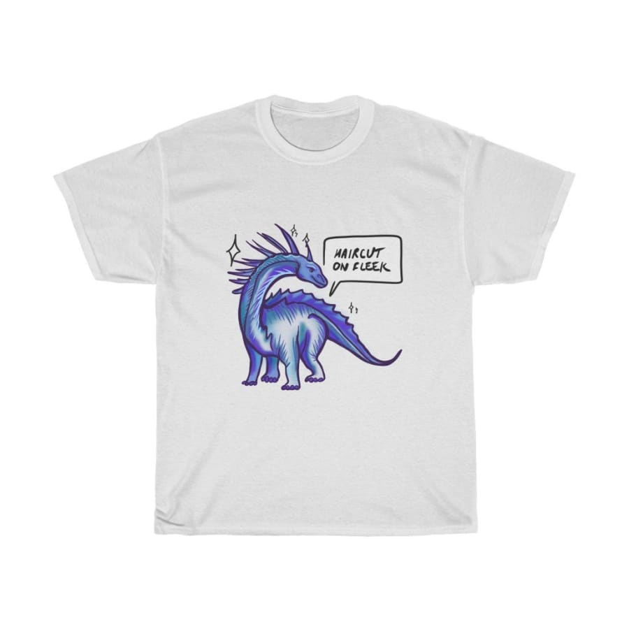 Dinosaur Women Tee Haircut On Fleek - White / L - T-Shirt