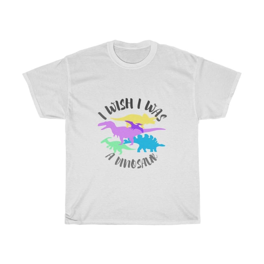Dinosaur Women Tee I Wish I Was A Dinosaur - White / L - 