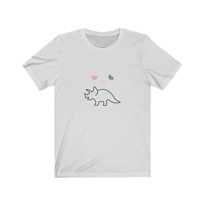 Dinosaur Women Tee Love Triceratops - White / L - T-Shirt