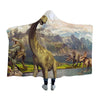 Dinosaurs Lake Hooded Blanket - L (60’’ x 80’’)