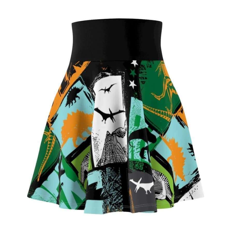‘Dinosaurs Take Manhattan’ Skirt - L / 4 oz. - Womens Dress