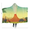 Dinosaur & Volcanoes Hooded Blanket