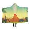 Dinosaur & Volcanoes Hooded Blanket - M (50’’ x 60’’)
