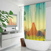 Dinosaurs & Volcanoes Shower Curtain - Bathroom