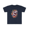 Roses and Raptors: Floral Dinosaur T-Shirt