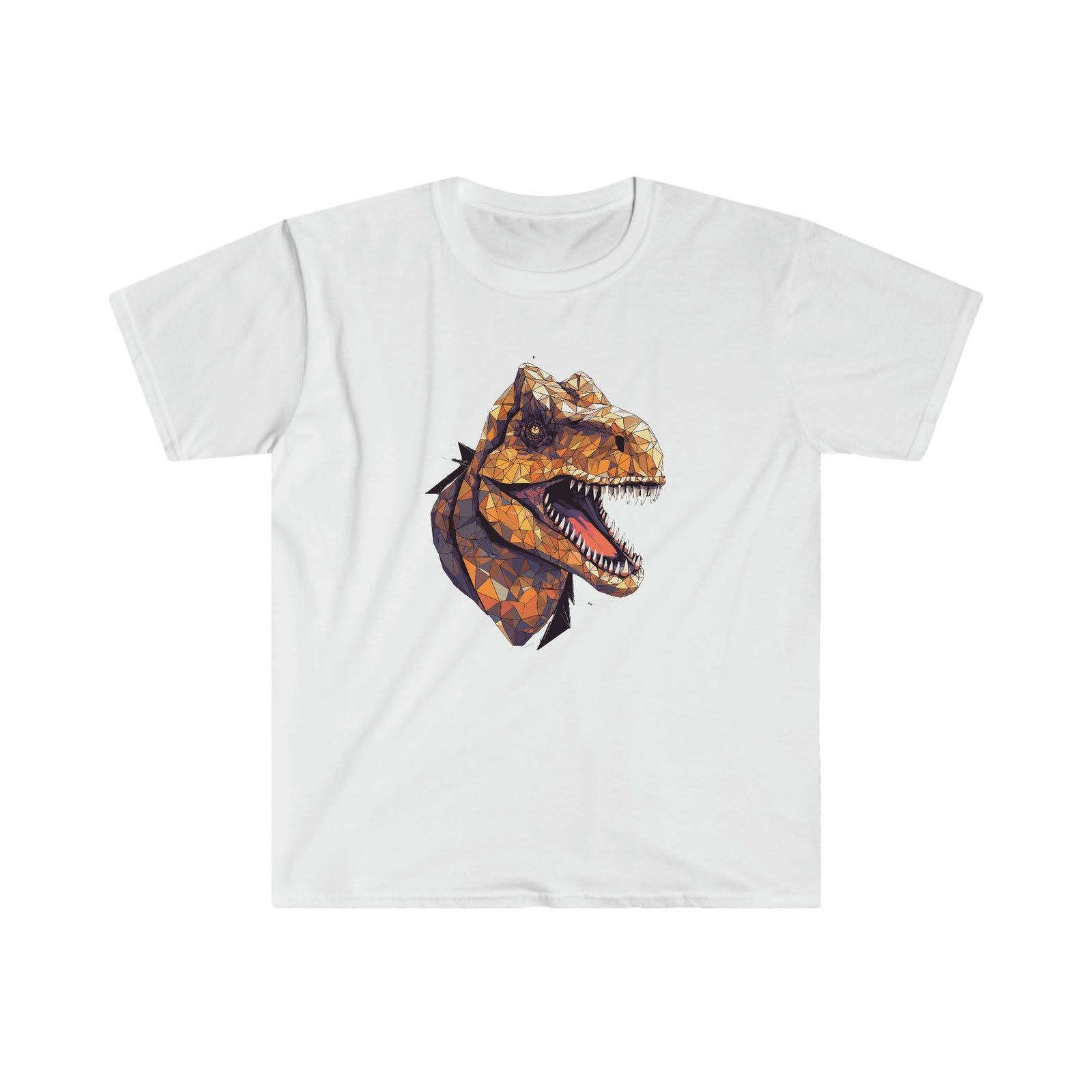 Prismatic Predator: Polygon Dinosaur Shirt