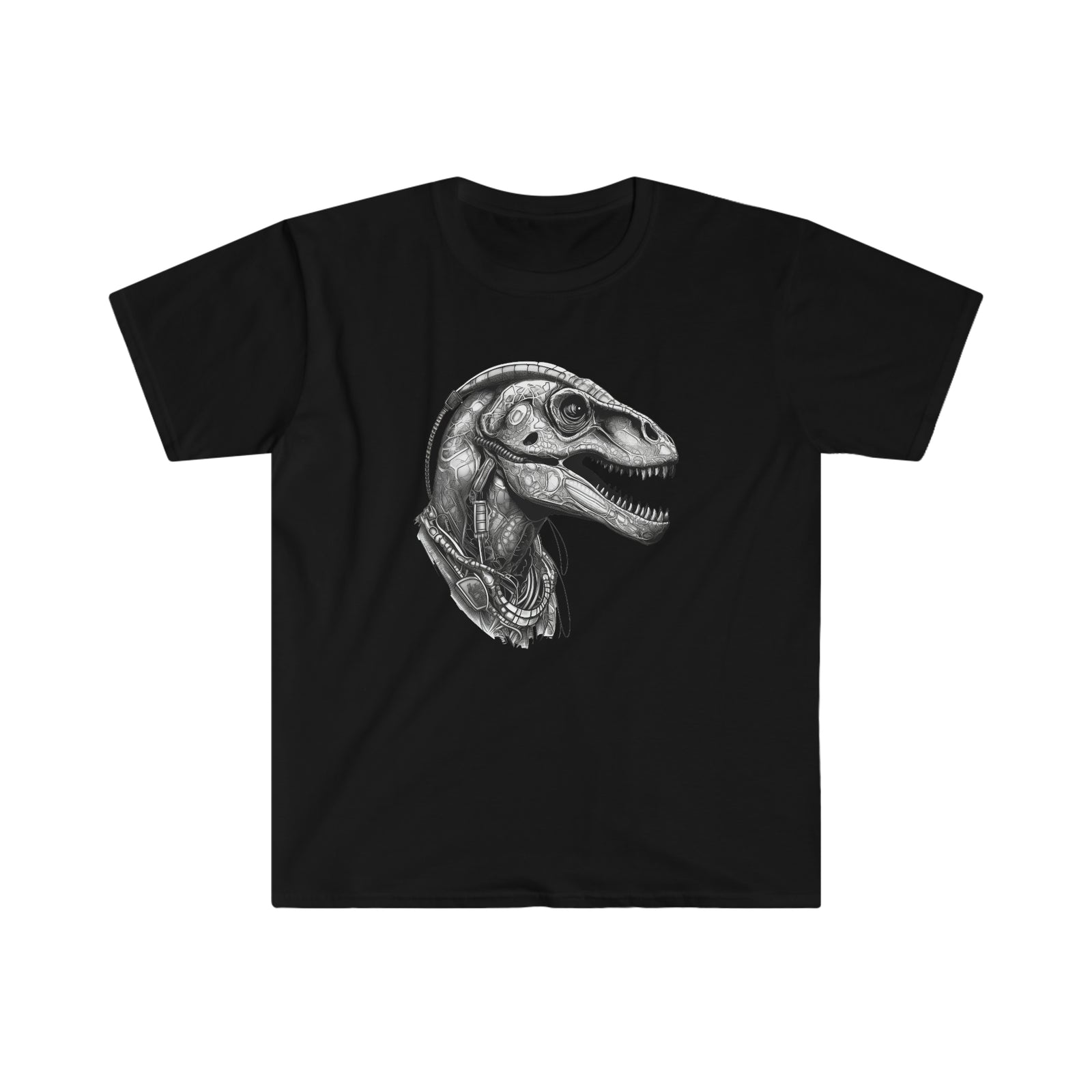 Raptor Redux: Cyberpunk Dinosaur T-Shirt