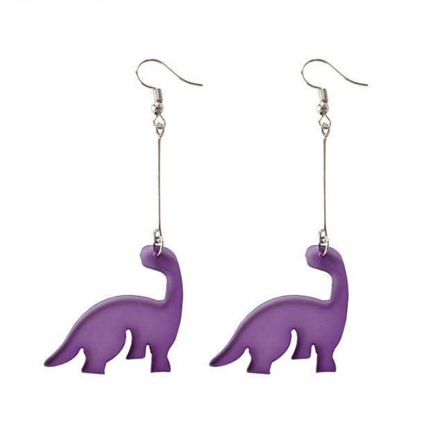 PURPLE DINOSAUR EARRINGS | FASHION EARRINGS