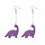 Purple Dinosaur Earrings