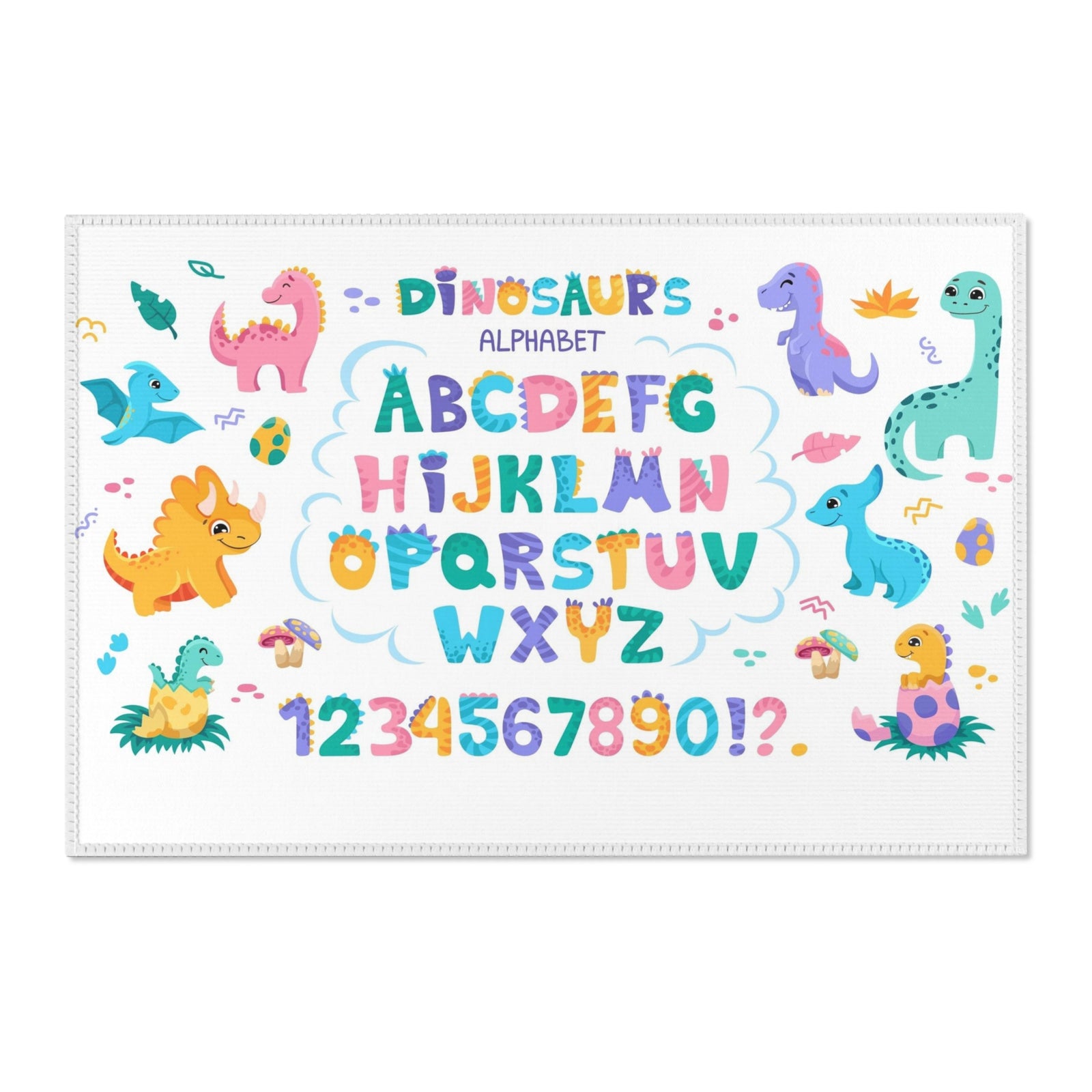 Alphabet Adventure Dinosaur Themed Kids' Rug