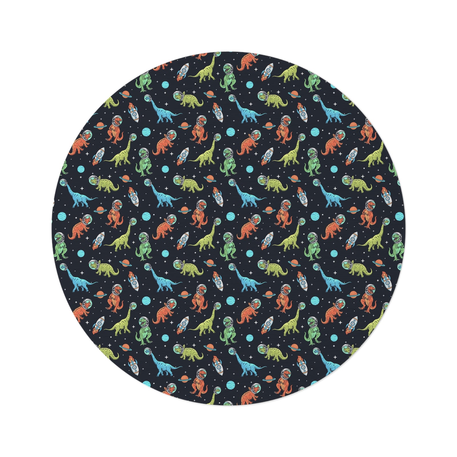 Space Dino Explorers Round Rug