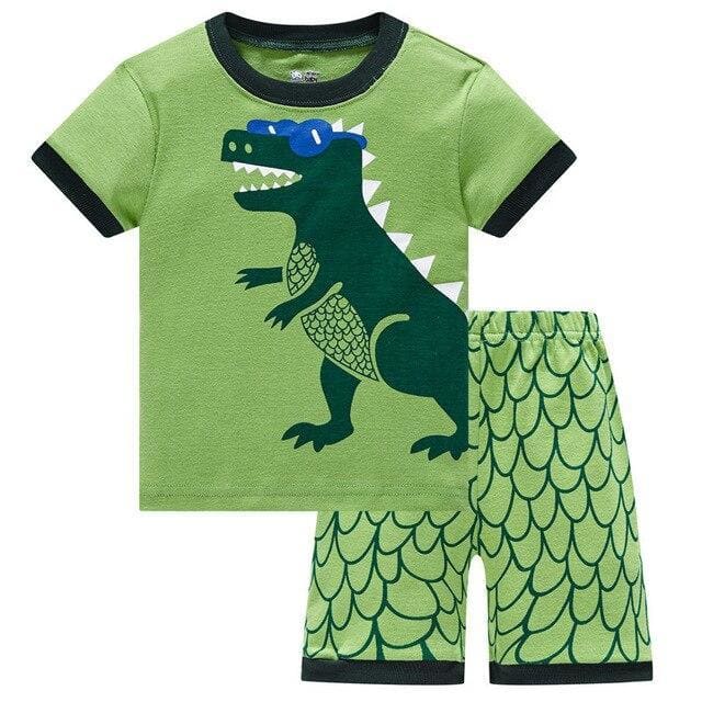 Green Dinosaur Summer Pajamas