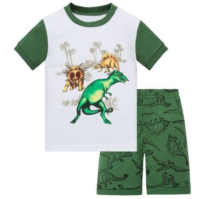 Khaki Dinosaur Summer Pajamas
