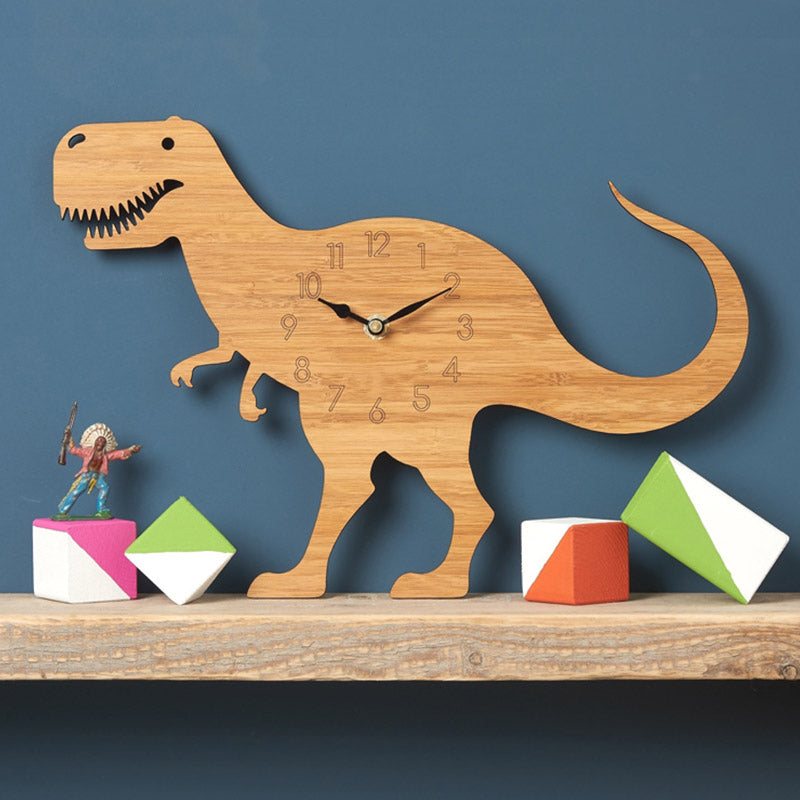 Wooden Dinosaur Wall Clock
