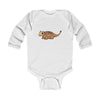 Infant Long Sleeve Bodysuit Baby Ankylosaurus - White / 12M