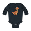 Infant Long Sleeve Bodysuit Baby Apatosaurus - Black / NB -