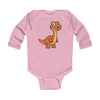 Infant Long Sleeve Bodysuit Baby Apatosaurus - Pink / NB -