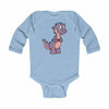 Infant Long Sleeve Bodysuit Baby Dinosaur - Light Blue / NB