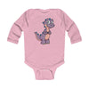 Infant Long Sleeve Bodysuit Baby Dinosaur - Pink / NB - Kids