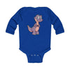 Infant Long Sleeve Bodysuit Baby Dinosaur - Royal / 6M -