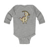Infant Long Sleeve Bodysuit Baby Parasaurolophus - Heather /