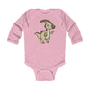 Infant Long Sleeve Bodysuit Baby Parasaurolophus - Pink / NB