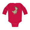 Infant Long Sleeve Bodysuit Baby Parasaurolophus - Red / NB
