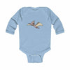 Infant Long Sleeve Bodysuit Baby Pterodactyl - Light Blue /