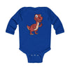 Infant Long Sleeve Bodysuit Baby Raptor - Royal / 6M - Kids