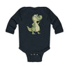 Infant Long Sleeve Bodysuit Baby T-Rex - Black / NB - Kids
