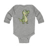 Infant Long Sleeve Bodysuit Baby T-Rex - Heather / NB - Kids