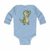 Infant Long Sleeve Bodysuit Baby T-Rex - Light Blue / NB -