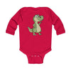 Infant Long Sleeve Bodysuit Baby T-Rex - Red / NB - Kids