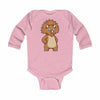 Infant Long Sleeve Bodysuit Baby Triceratops - Pink / NB -