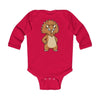 Infant Long Sleeve Bodysuit Baby Triceratops - Red / NB -