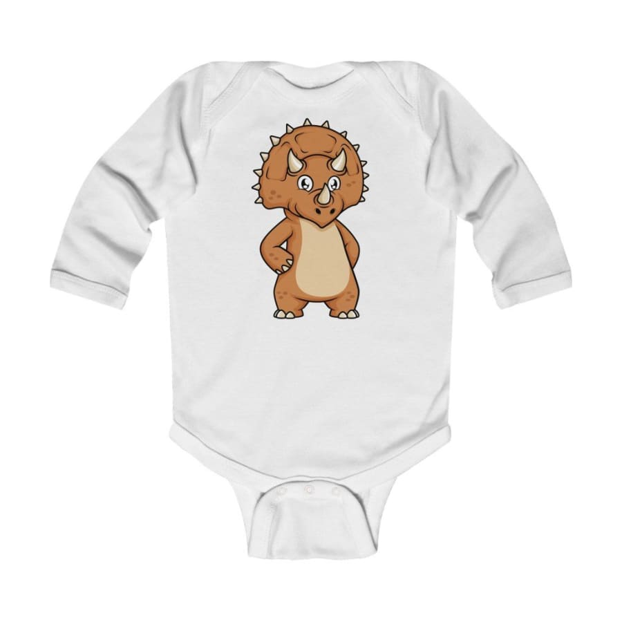 Infant Long Sleeve Bodysuit Baby Triceratops