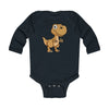 Infant Long Sleeve Bodysuit Baby Tyrannosaurus - Black / NB
