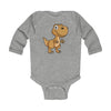 Infant Long Sleeve Bodysuit Baby Tyrannosaurus - Heather /