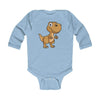 Infant Long Sleeve Bodysuit Baby Tyrannosaurus - Light Blue
