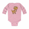 Infant Long Sleeve Bodysuit Baby Tyrannosaurus - Pink / NB -