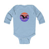 Infant Long Sleeve Bodysuit Pterodactyl Sunset - Light Blue