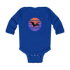 Infant Long Sleeve Bodysuit Pterodactyl Sunset - Royal / 6M