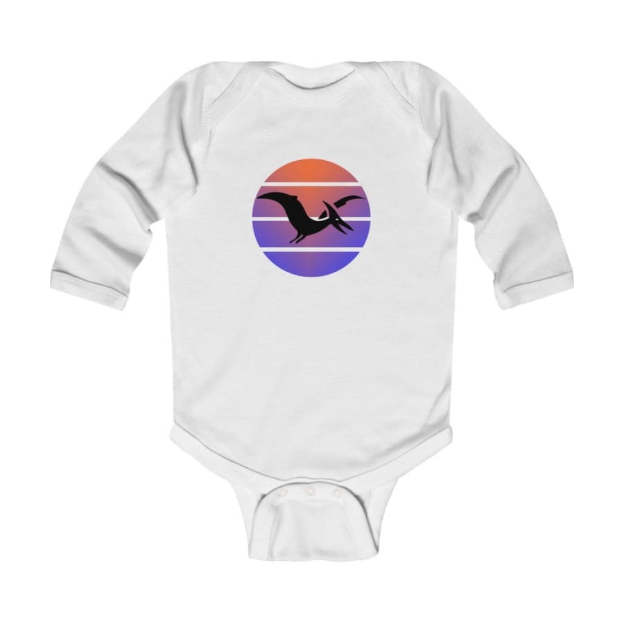 Infant Long Sleeve Bodysuit Pterodactyl Sunset