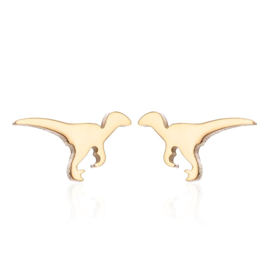 Golden Velociraptor Earrings