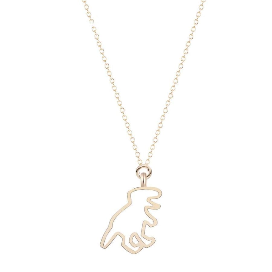 GOLDEN T-REX NECKLACE | DINOSAUR PENDANT